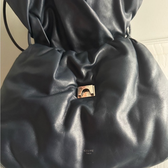 Celine Navy Blue Leather Pheobe Pillow Women's Bag - Picture 3 of 7